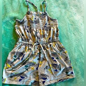 Super cute Tea Collection one piece romper with fish motif sz 8